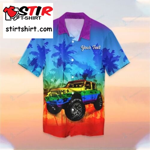 2023 Lgbt Pride Month Palm Jeep Beach Custom Name Hawaiian Shirt