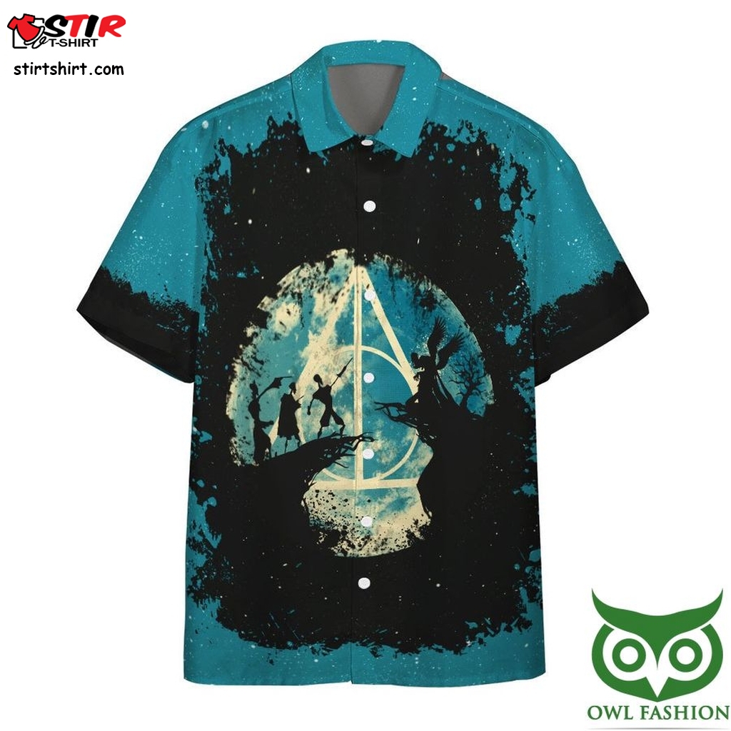 3D Harry Potter Tale Of Three Brothers Turquoise Hawaiian Shirt  Teal 