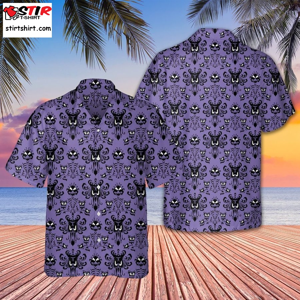 3D Haunted Mansion Pattern Halloween Unisex Hawaiian Shirt   Suit