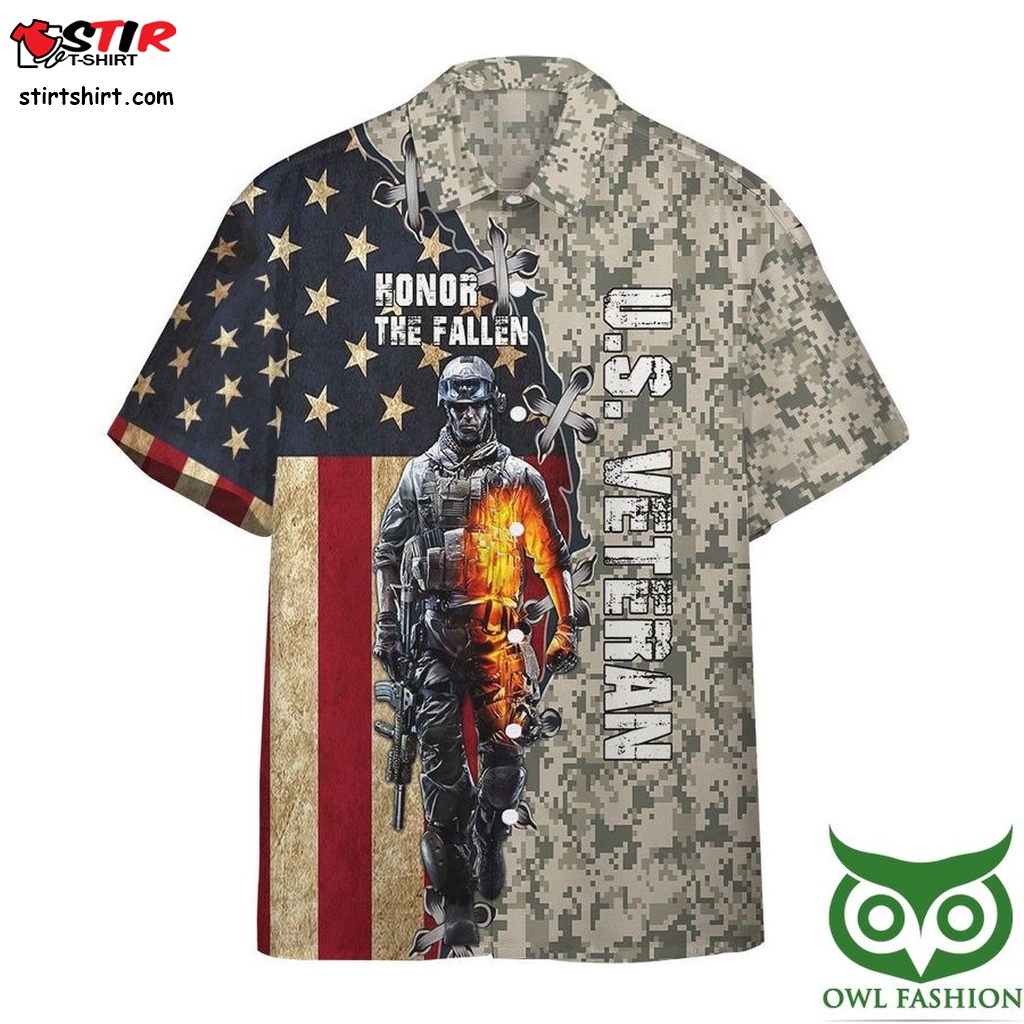 3D Memorial Day Veteran Honor The Fallen Custom Hawaiian Shirt  Hawaiian Safety Shirt