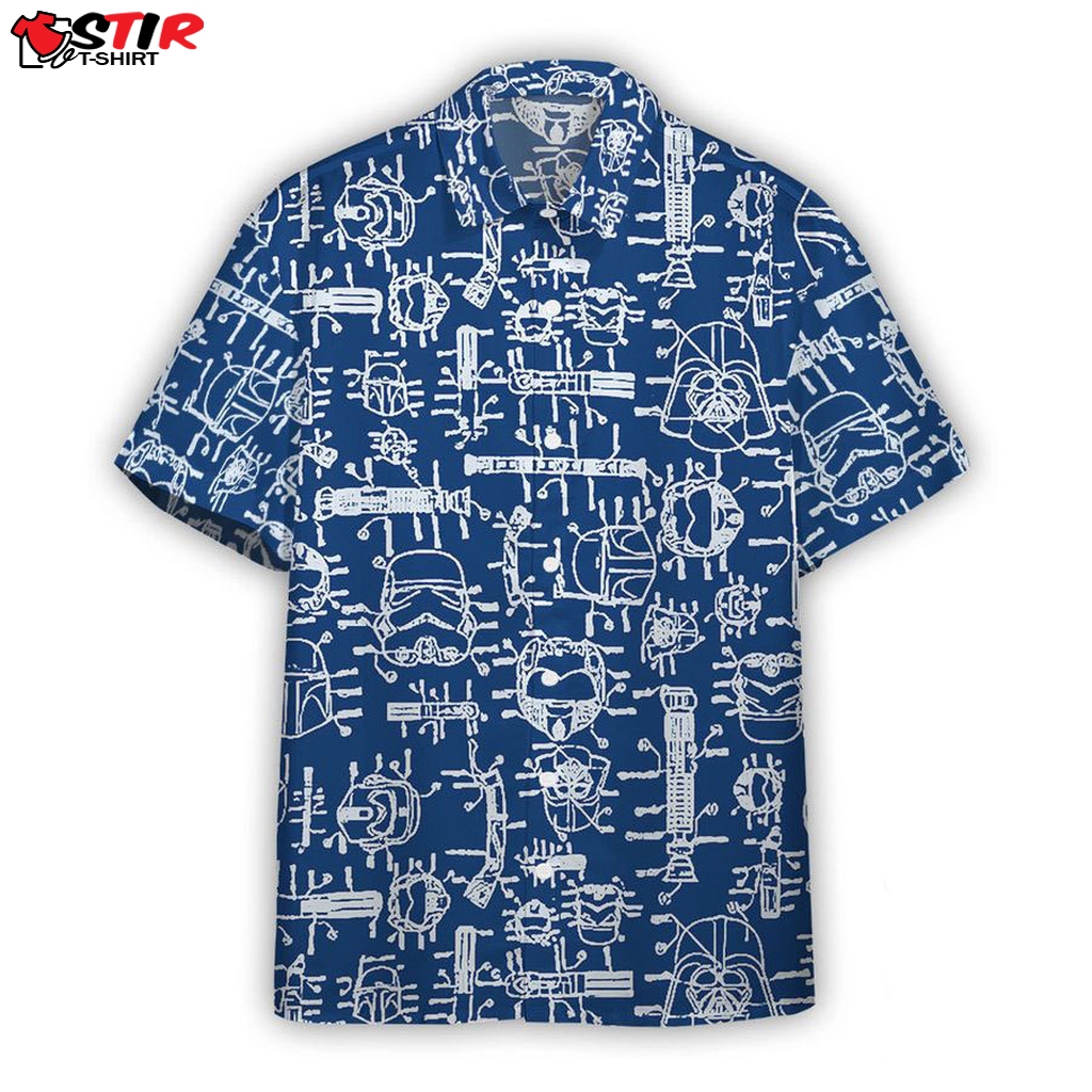3D Star Wars Blueprint Of Spaceship Scan Custom Hawaiian Shirt