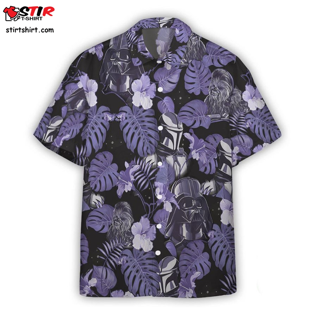 3D Star Wars Vader Floral Purple Custom Hawaiian Shirt