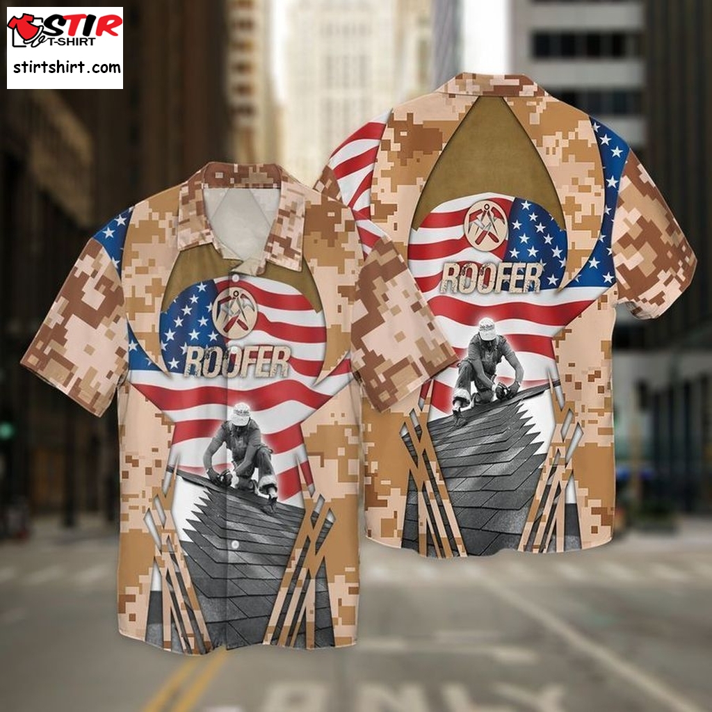 4Th Of July Independence Day American Roofer Graphic Print Short Sleeve Hawaiian Casual Shirt Y97   Store