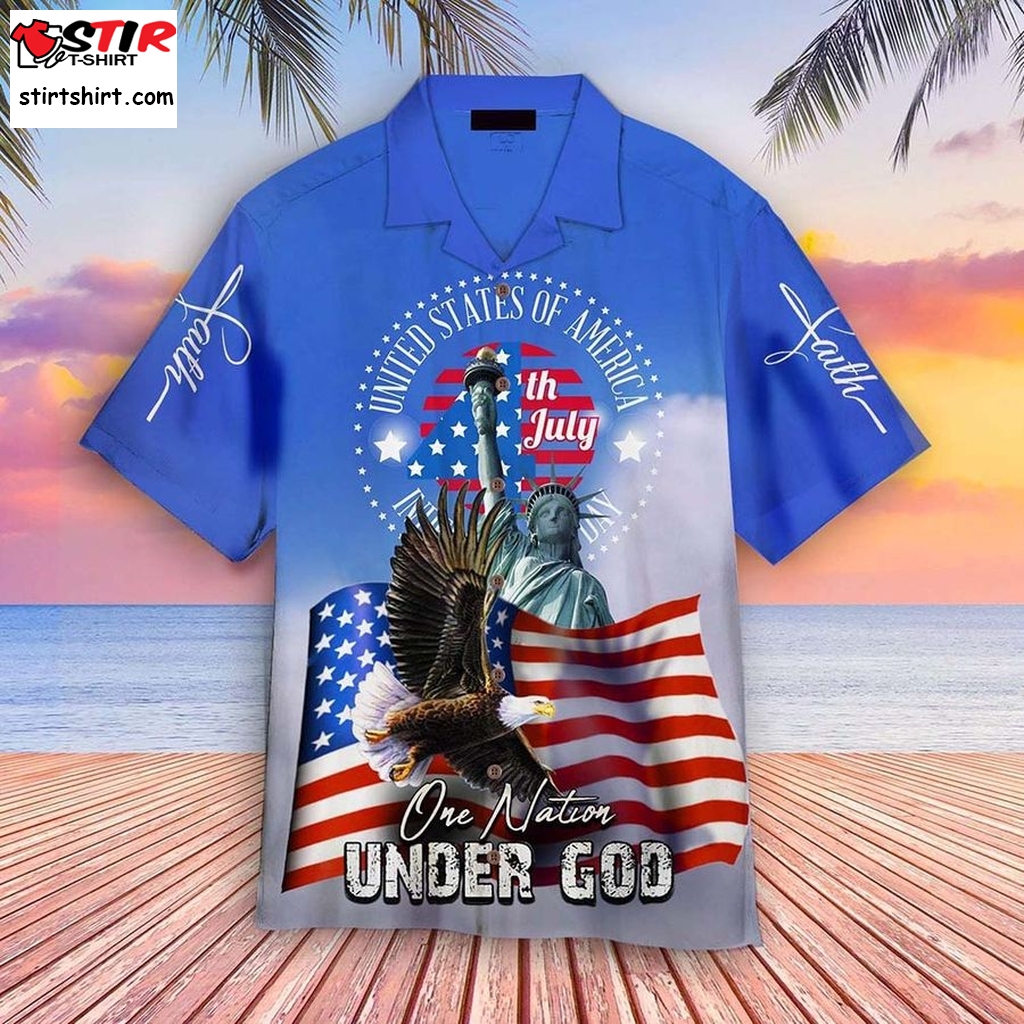 4Th Of July One Nation Under God Independence Day Hawaiian Shirt For Men Women   For Men