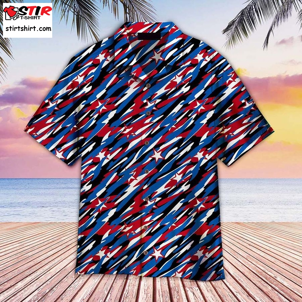 4Th Of July Us Flag Camo Patriotism Hawaiian Shirt For Men Women