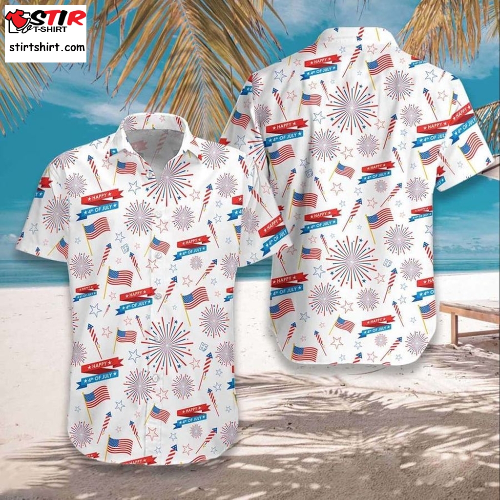 4Th Of July Us Pattern Hawaiian Shirt For Men Women   Pattern