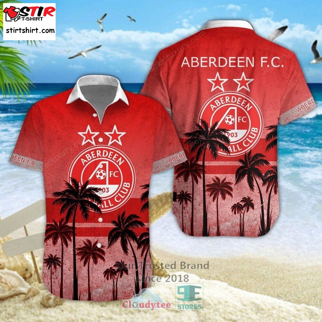 Aberdeen Football Club Red Hawaiian Shirt, Short     Red