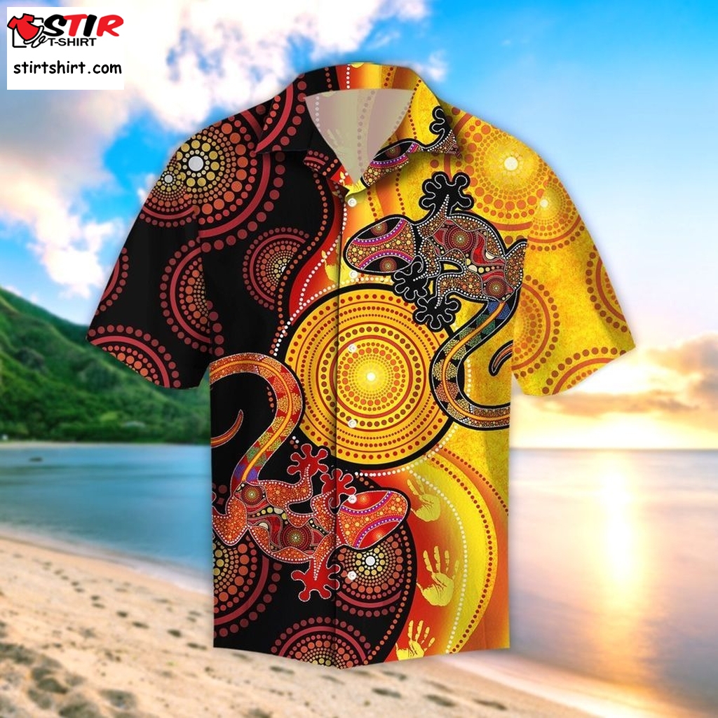 Aboriginal Australia Indigenous Lizards And The Sun Beach Shirt Tr2707208s Hawaiian Shirt  Brad Pitt 