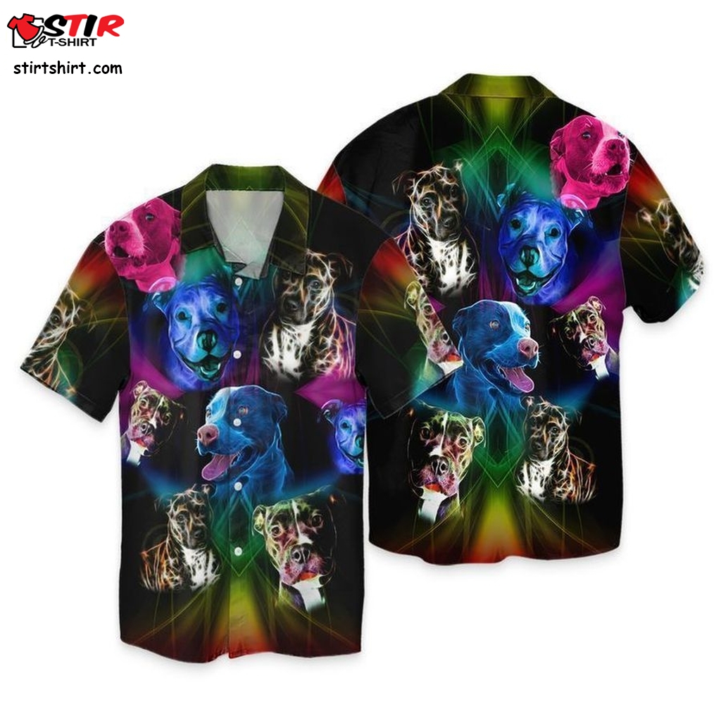 Abstract Pitbull For Men And Women Graphic Print Short Sleeve Hawaiian Casual Shirt Y97  Where To Get A 
