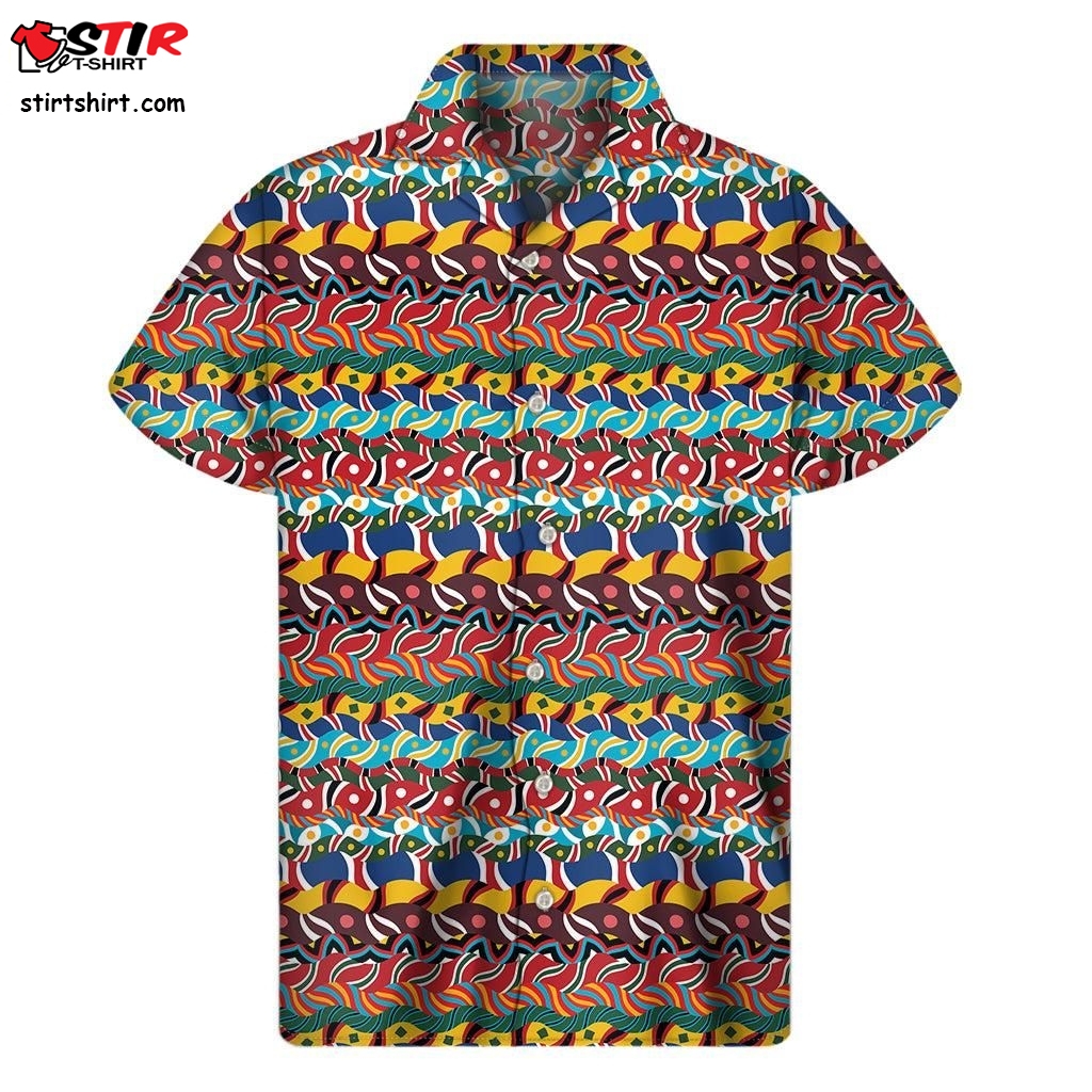 Afro N Ethnic Pattern Print Mens Short Sleeve Shirt  Hawaiian Themed Shirt