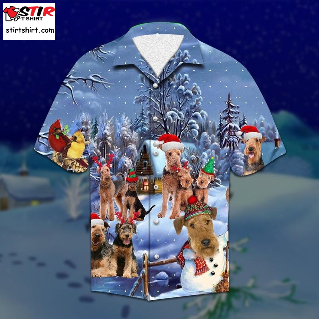 Airedale Terrier Christmas Hawaiian Shirt  Funny Shirts, Gift Shirts, Graphic Tee
