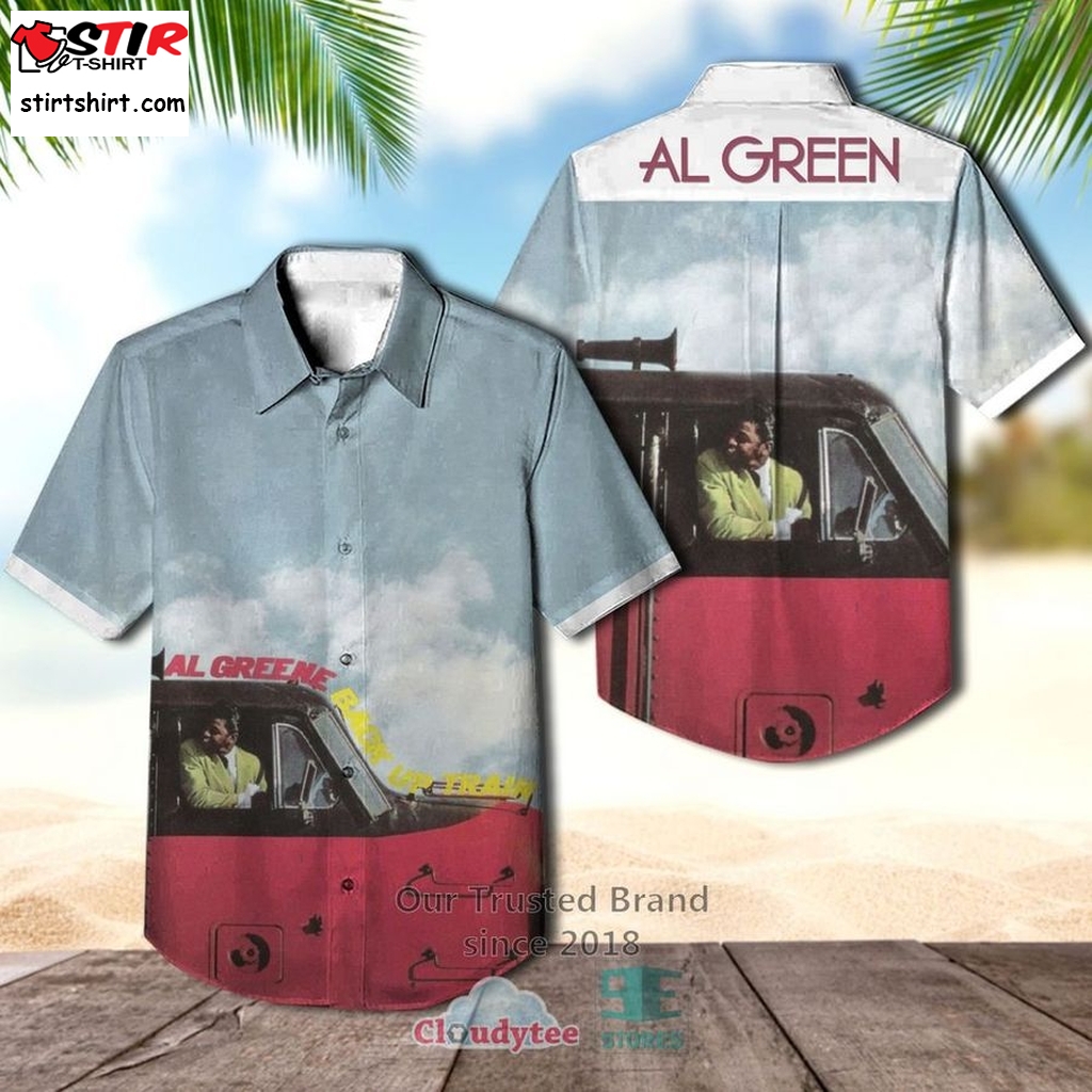 Al Green Back Up Train 1967 Casual Hawaiian Shirt     Green