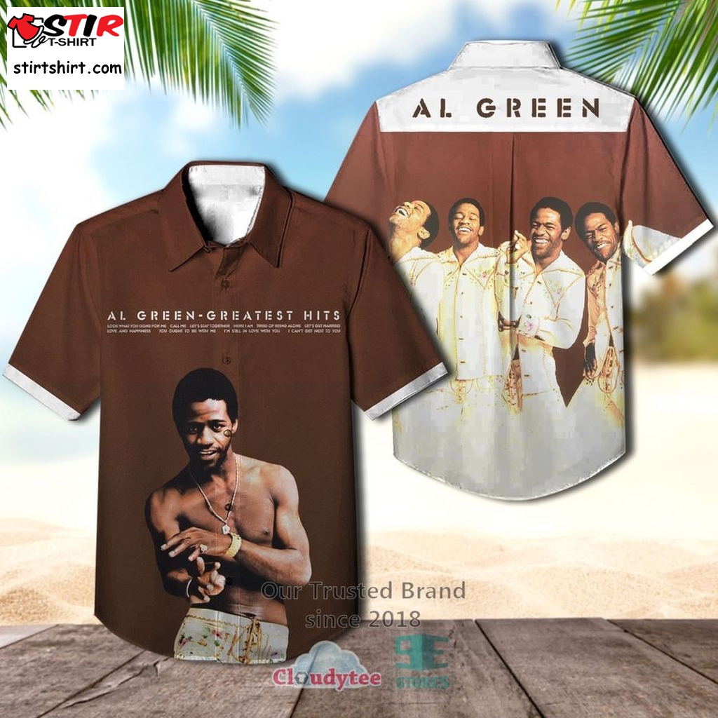 Al Green Greatest Hits Hawaiian Casual Shirt     Green