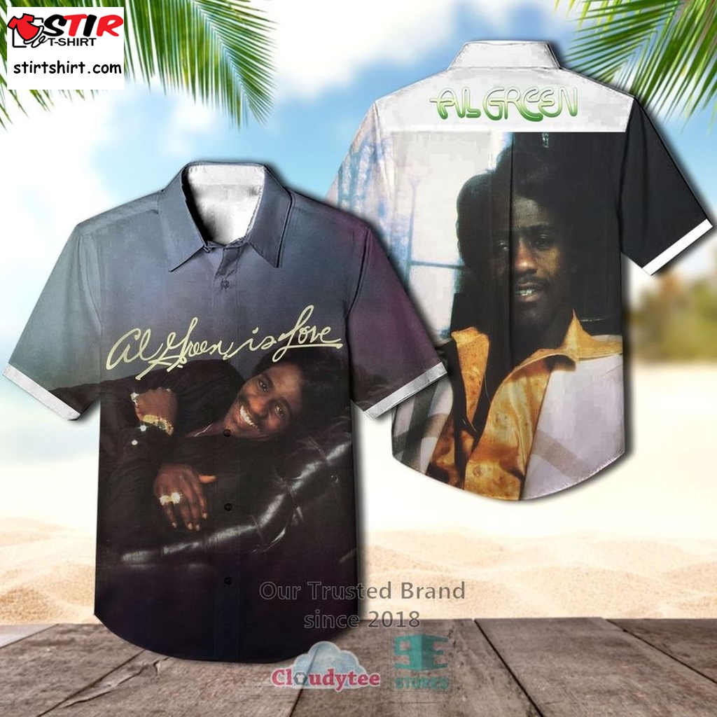 Al Green Is Love 1975 Casual Hawaiian Shirt     Green