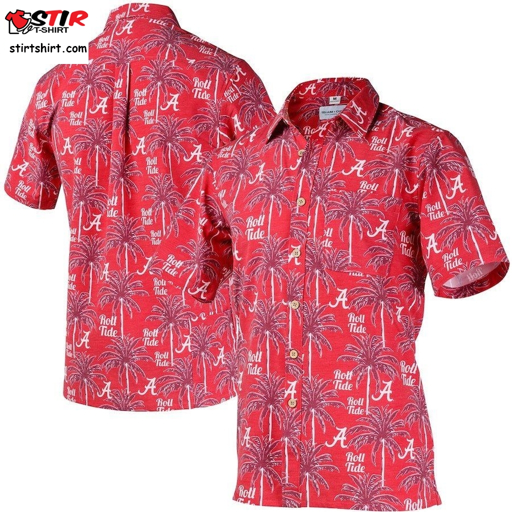 Alabama Crimson Tide Crimson Logo Floral Button Up Hawaiian Shirt  Chunk 