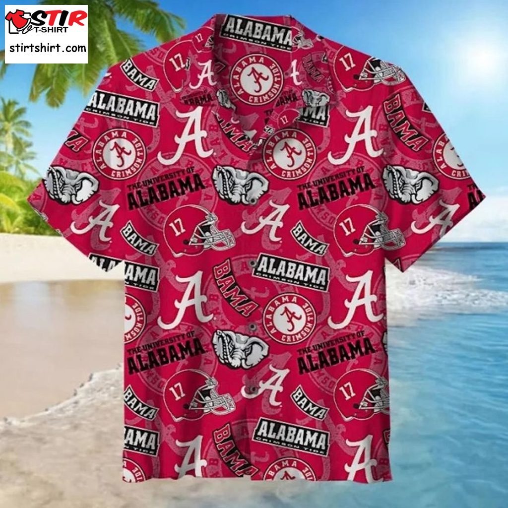 Alabama Crimson Tide Football Hawaiian Short Sleeve Shirt  Alabama 