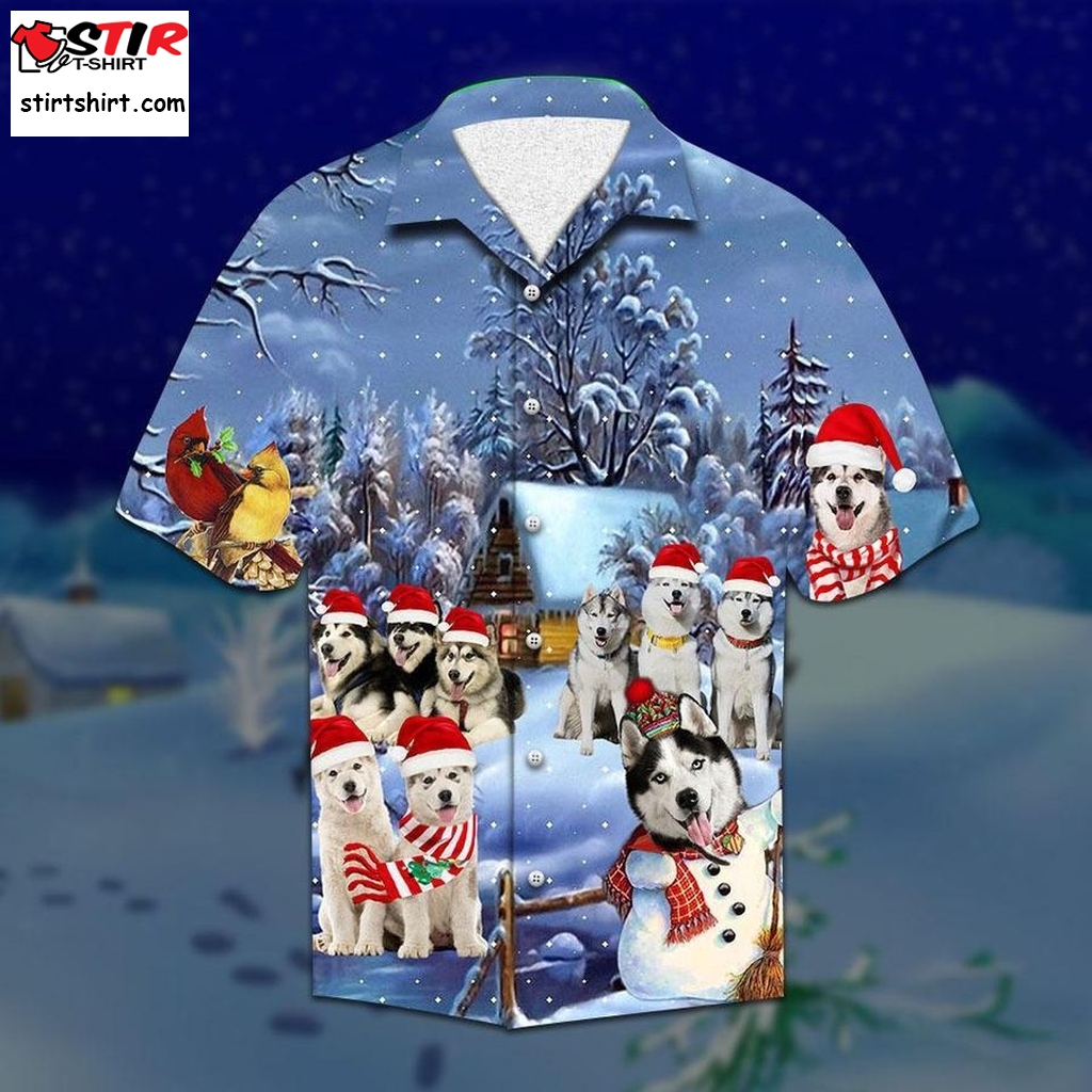Alaskan Malamute Christmas Hawaiian Shirt  Funny Shirts, Gift Shirts, Graphic Tee