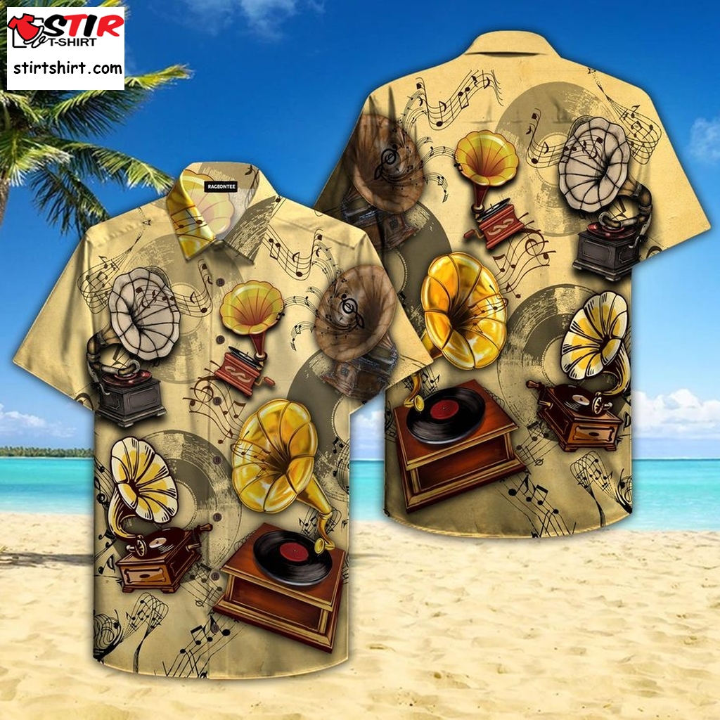 All About Gramophone Vinyl Records Hawaiian Shirt Aloha Womens Hawaiian Shirts Gift Shirts