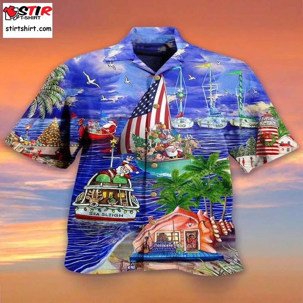 Aloha Tactical Hawaiian Shirts Sea Sleigh Hawaiian Shirt Gift Shirts