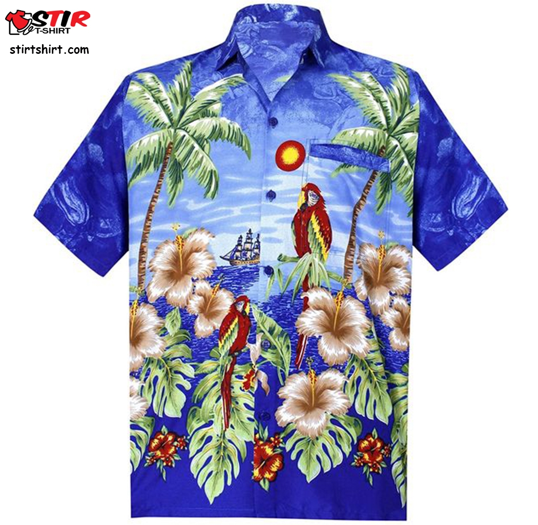 Aloha Theme Hawaiian Shirt Short Sleeve Button Down Casual Beach Party  Hawaiian Theme Shirt