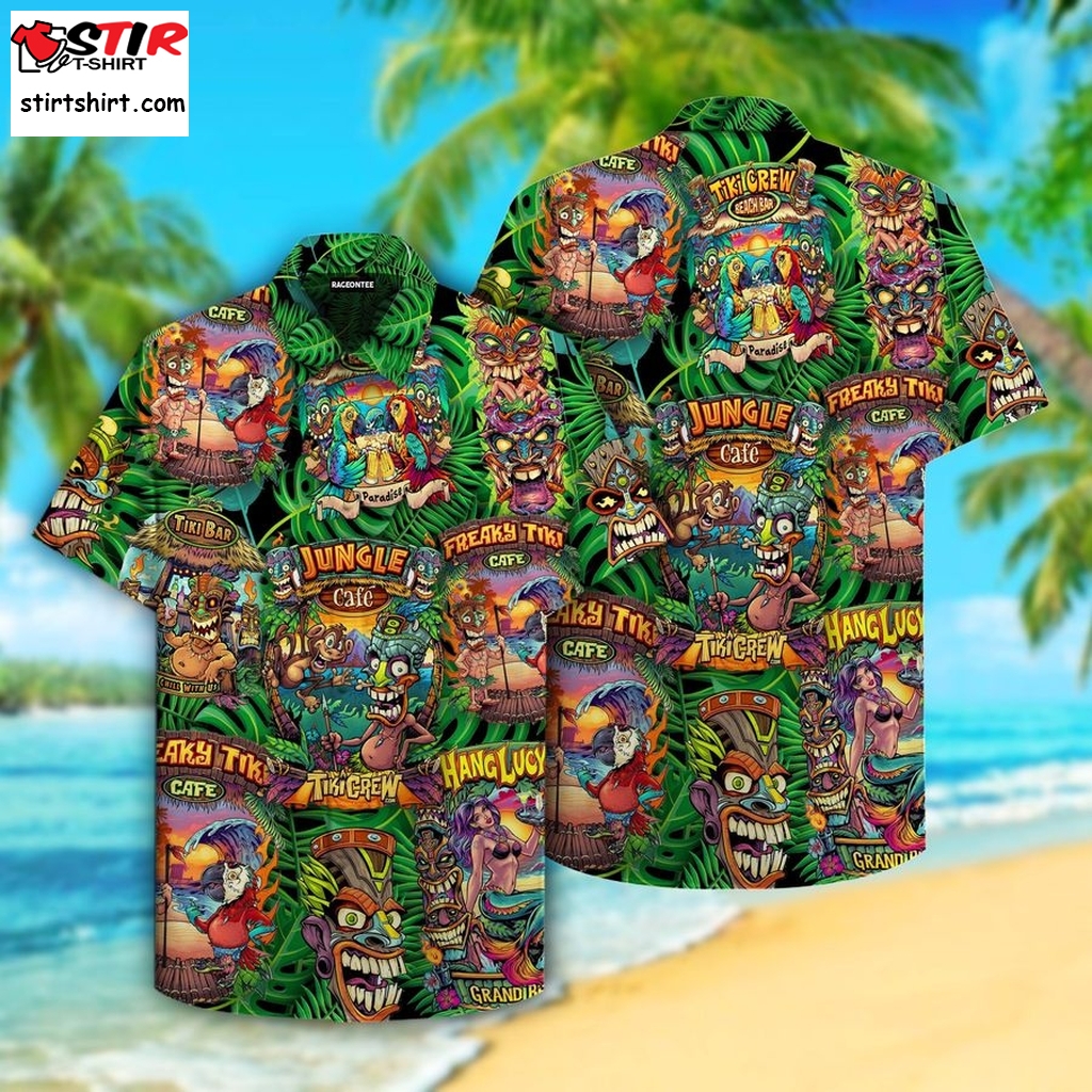 Aloha Tiki Tiki Hawaiian Shirt Pre10107, Hawaiian Shirt, Graphic Tee Cheap Hawaiian Shirts