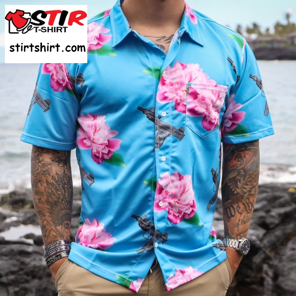 Aloha Uzi Button Up Shirt  Tactical Hawaiian Shirts Tactical s