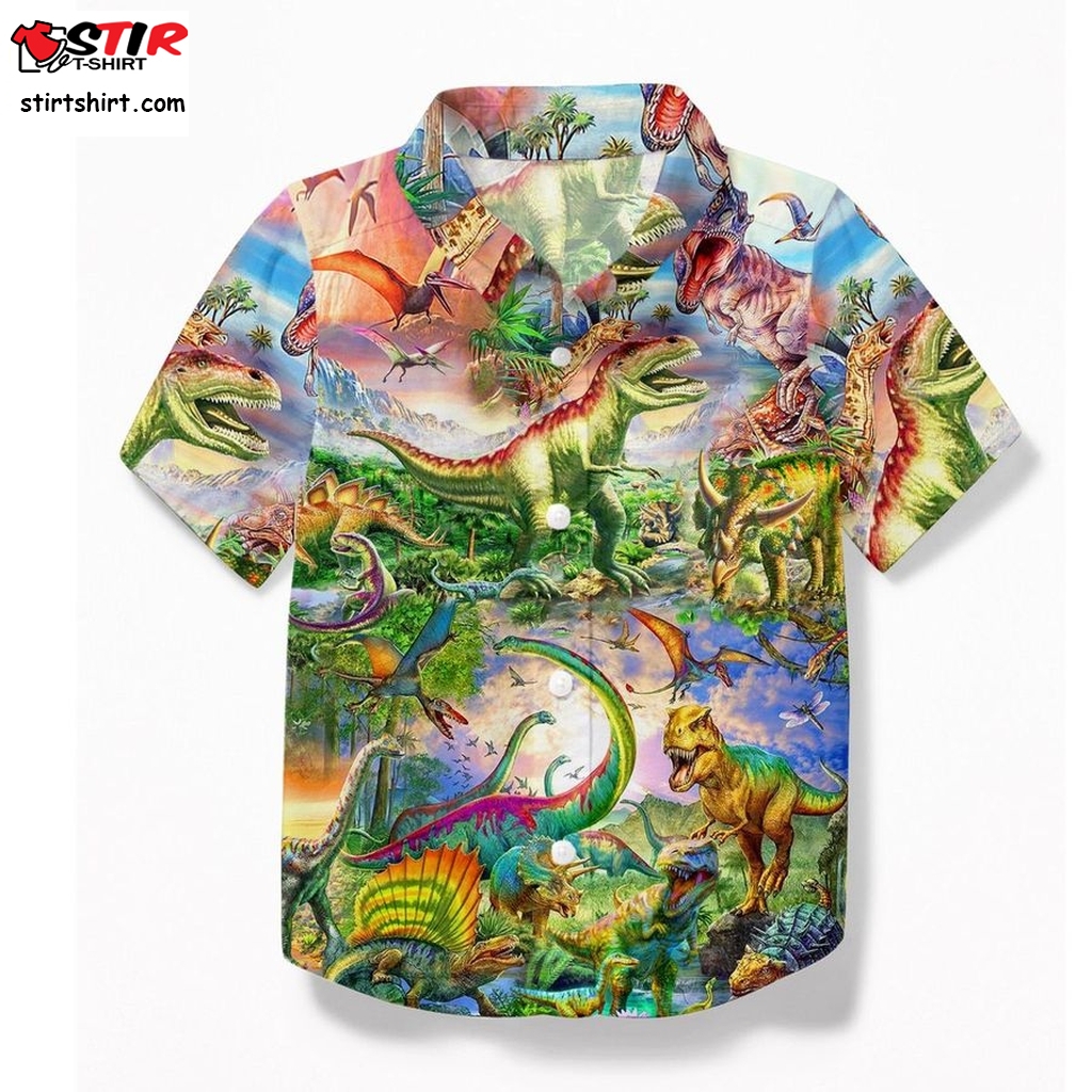 Alohazing 3D Dinosaur Kids Hawaii Shirt