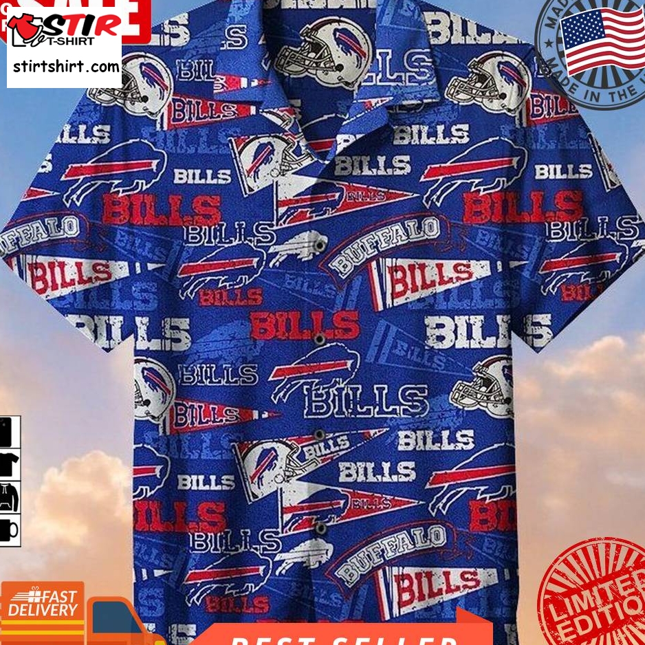Amazing Buffalo Bills Nfl Hawaiian Graphic Print Short Sleeve Hawaiian Shirt Size S   5Xl