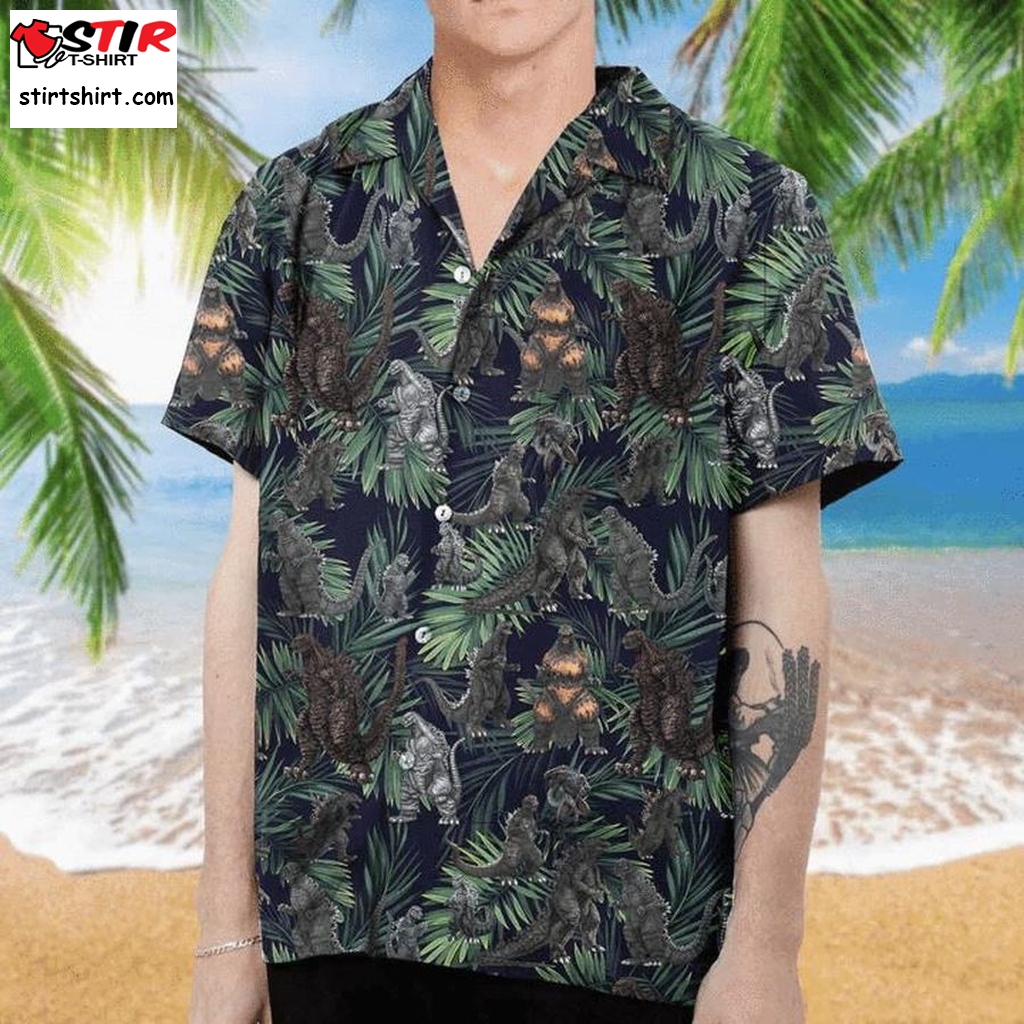 Amazing Godzilla Gojira Tropical Hawaiian Shirt Pre13719, Gift Shirts Family Hawaiian Shirts
