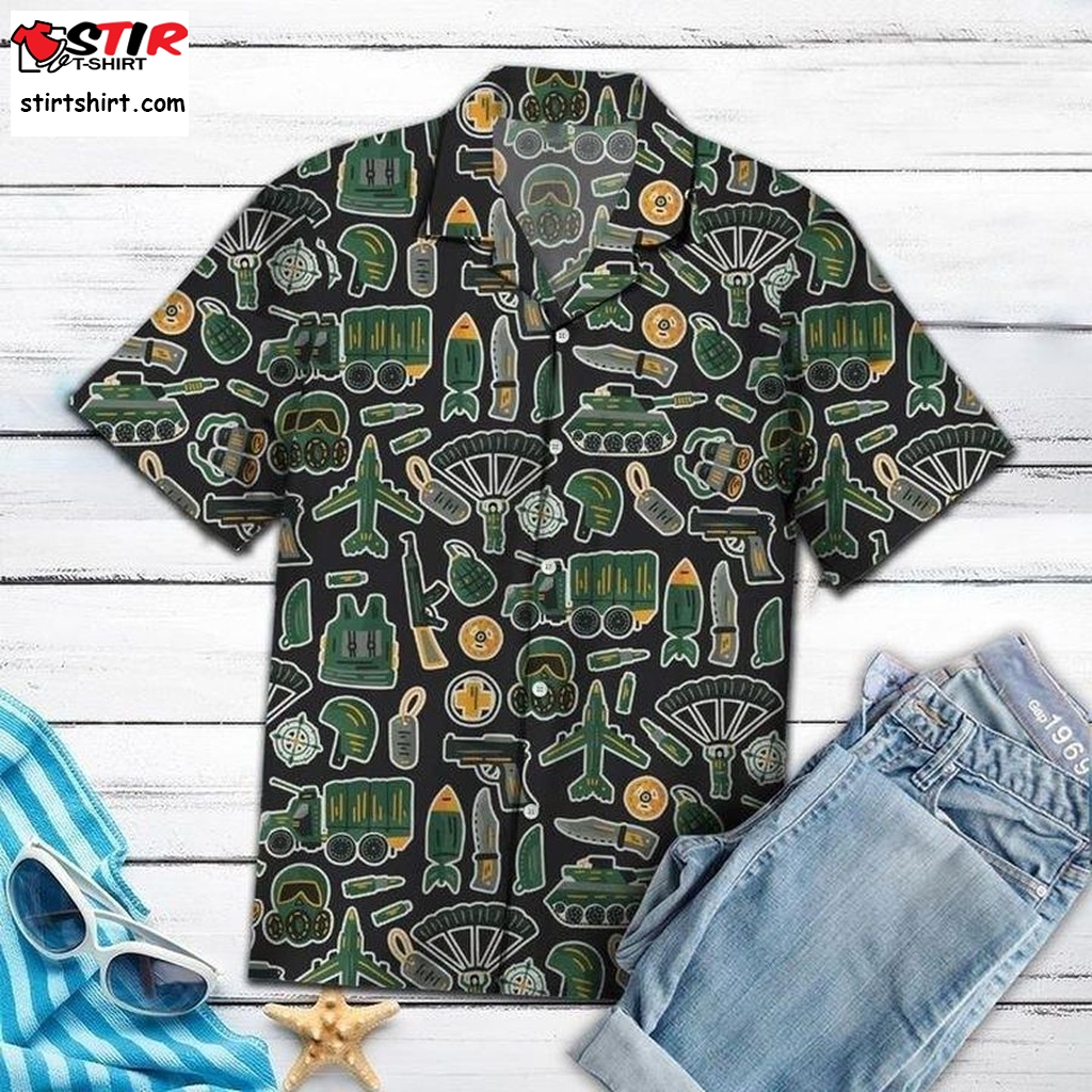 Amazing Military Hawaiian Shirt Pre13637, Family Hawaiian Shirts, Gift Shirts, Graphic Tee  Family s