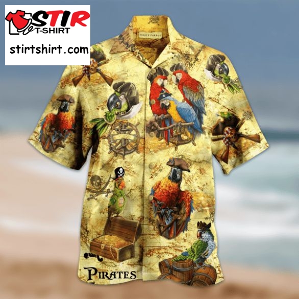 Amazing Pirate Parrots Hawaii Aloha Shirt  Pirates 