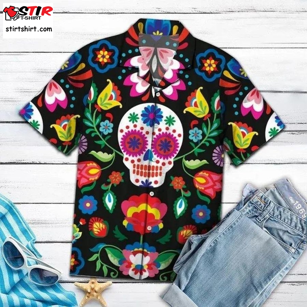 Amazing Sugar Skull Hawaiian Shirt Pre13663, Hawaiian Shirt, Graphic Tee  Family s