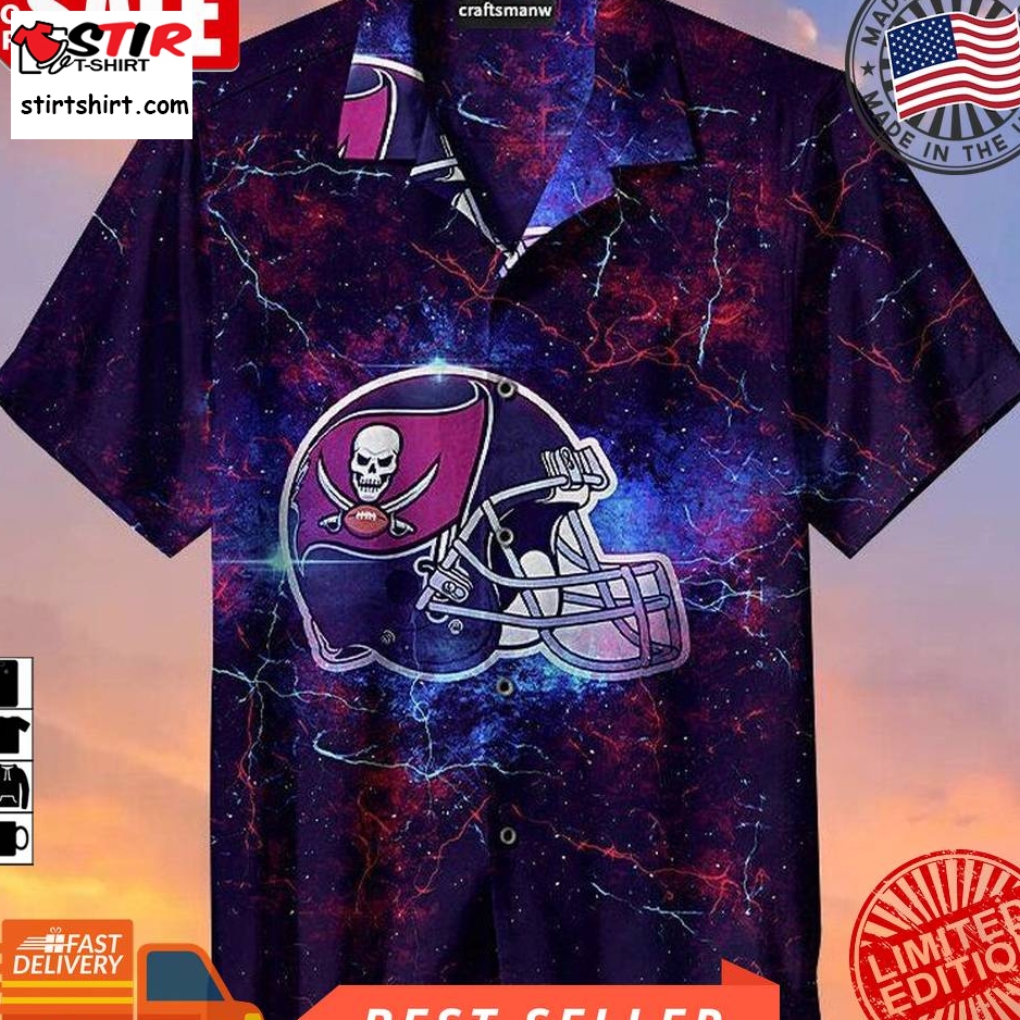Amazing Tampa Bay Buccaneers Football Helmet Nfl Hawaiian Graphic Print Short Sleeve Hawaiian Shirt L98
