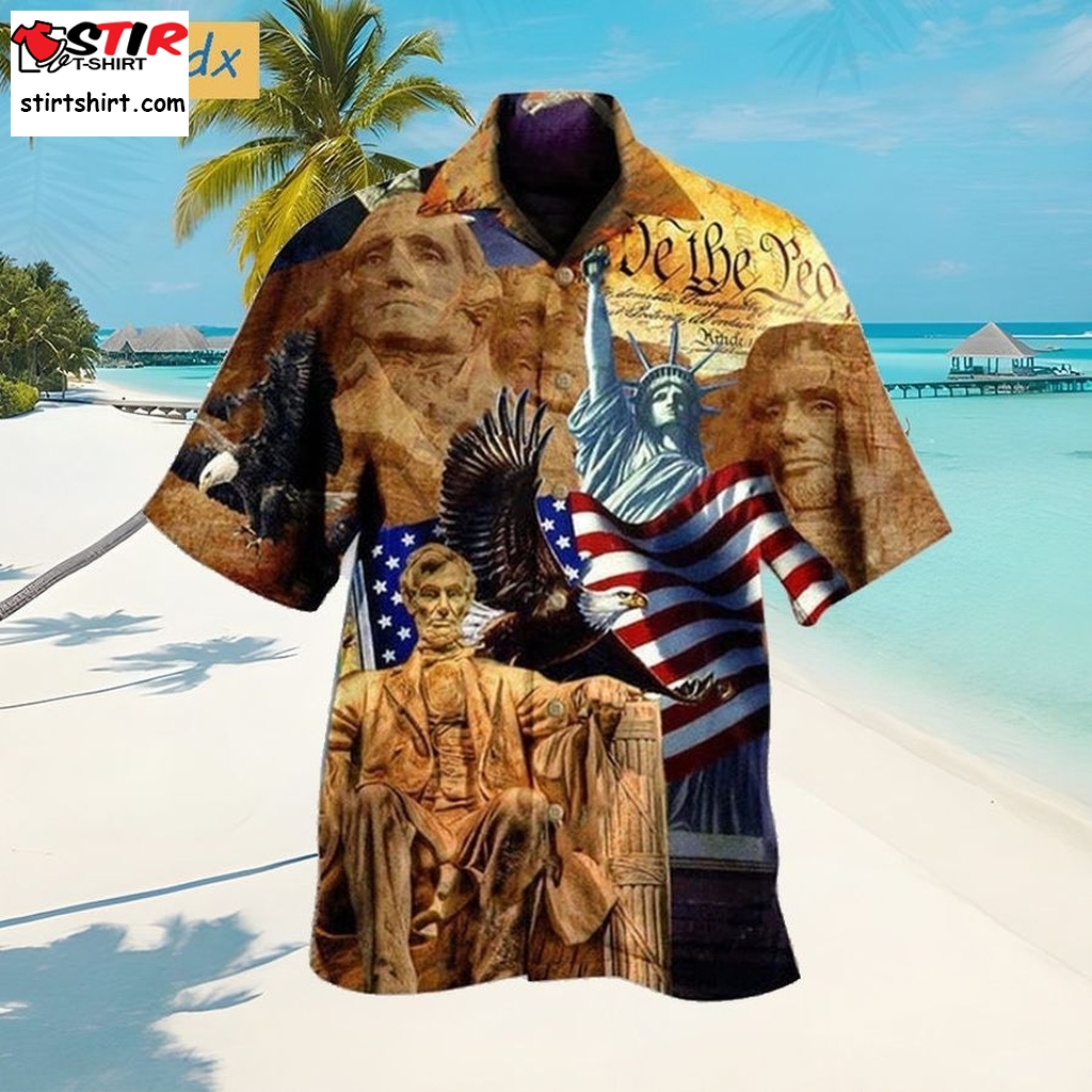 America Symbols We The People For 4Th Of July Patriotic Aloha Hawaii Shirt   For Man