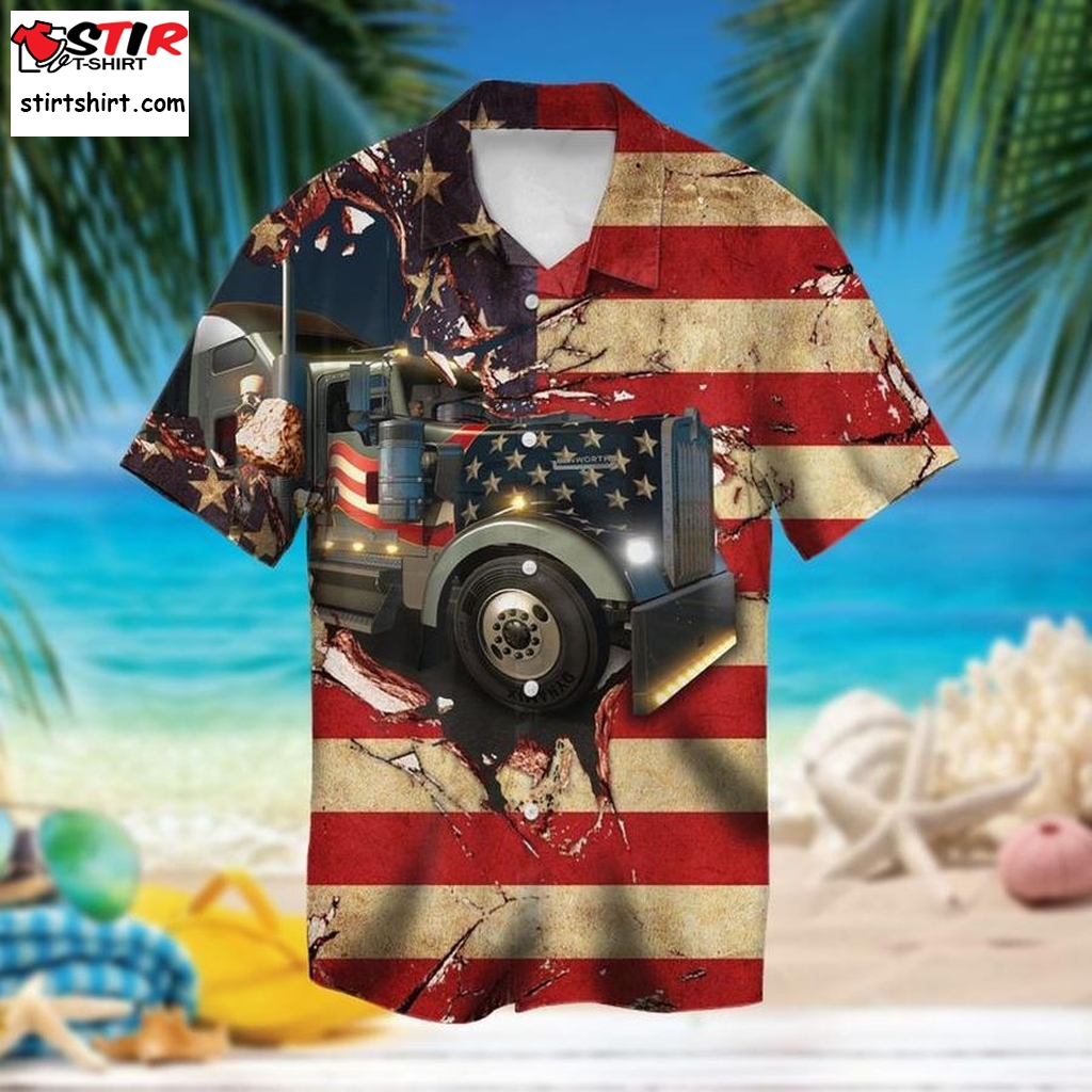 American Truck Hawaiian Shirt Pre11168, Hawaiian Shirt, Long Sleeve Hawaiian Shirts