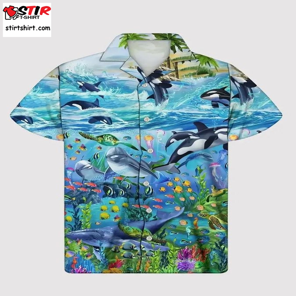 Animal In The Deep Sea Hawaiian Shirt Pre11316, Hawaiian Shirt, Long Sleeve Hawaiian Shirts