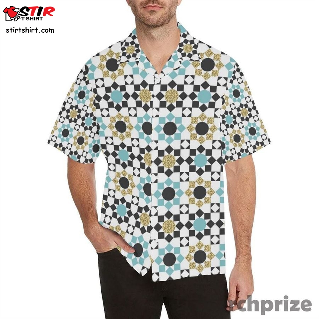 Arabic Morocco Pattern Men's All Over Print Hawaiian Aloha Shirt Hawaiian Shorts Beach Short Sleeve    Over Hoodie