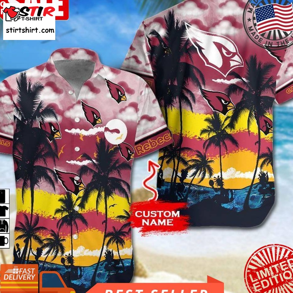 Arizona Cardinals Nfl Gift For Fan Personalized Hawaiian Graphic Print Short Sleeve Hawaiian Shirt H97  Arizona Cardinals 