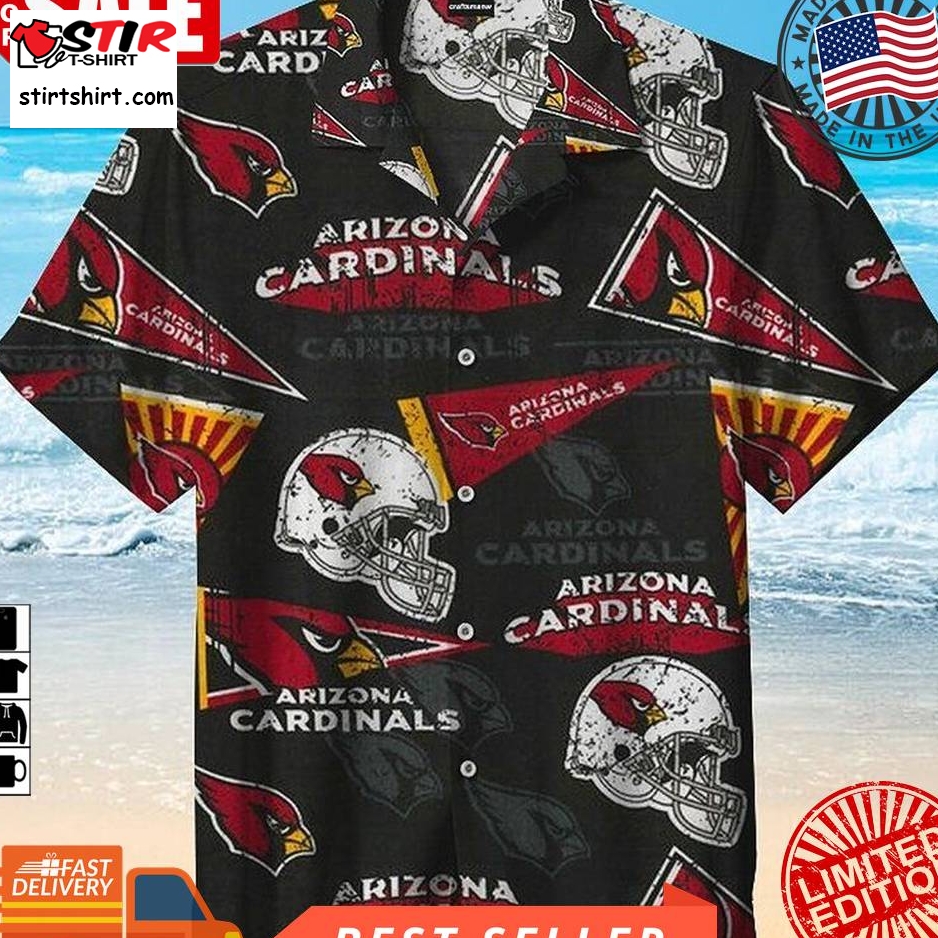 Arizona Cardinals Nfl Hawaiian Graphic Print Short Sleeve Hawaiian Shirt Size S   5Xl  Arizona Cardinals 