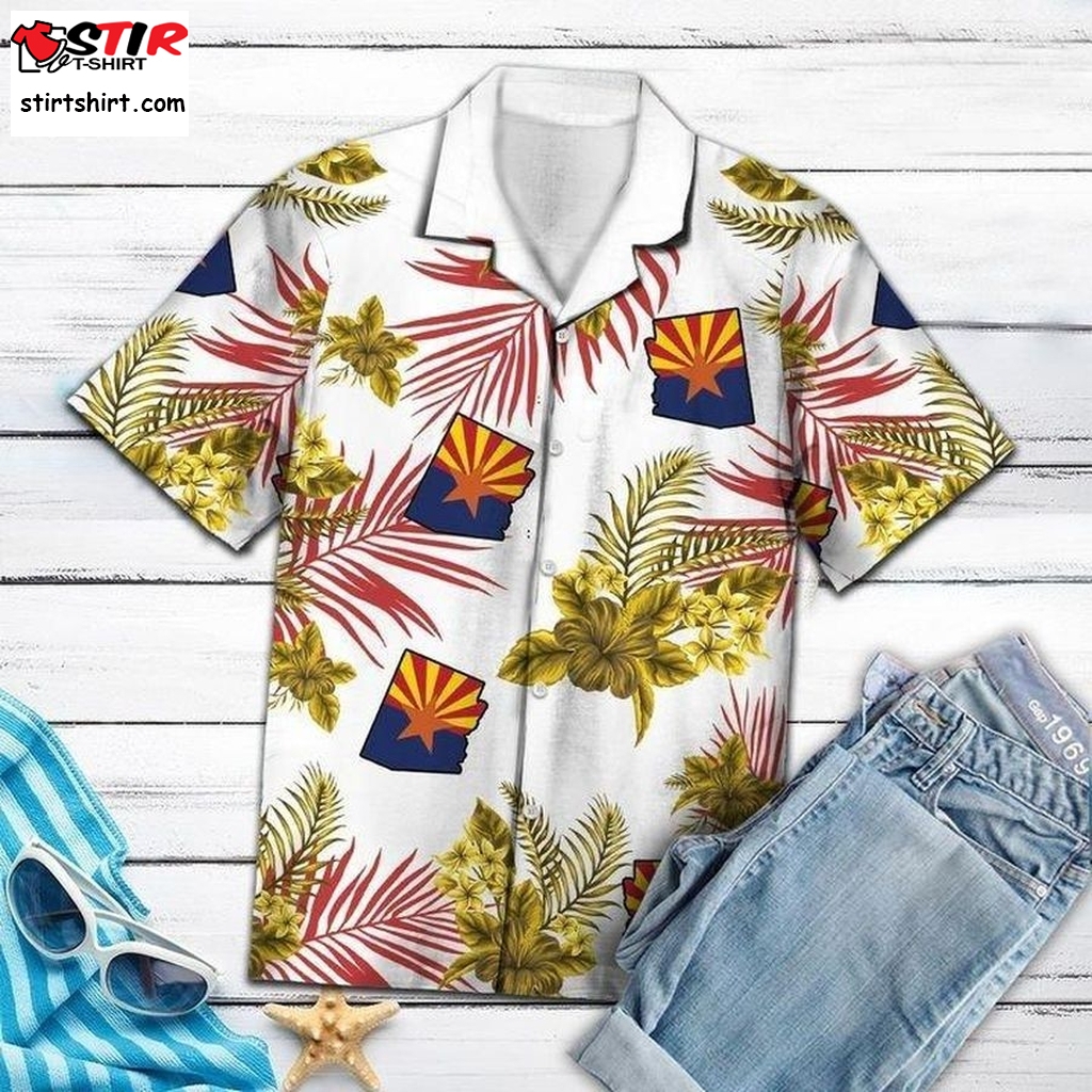 Arizona Proud Hawaiian Shirt Pre13558, Long Sleeve Hawaiian Shirts, Gift Shirts, Graphic Tee  Long Sleeve s