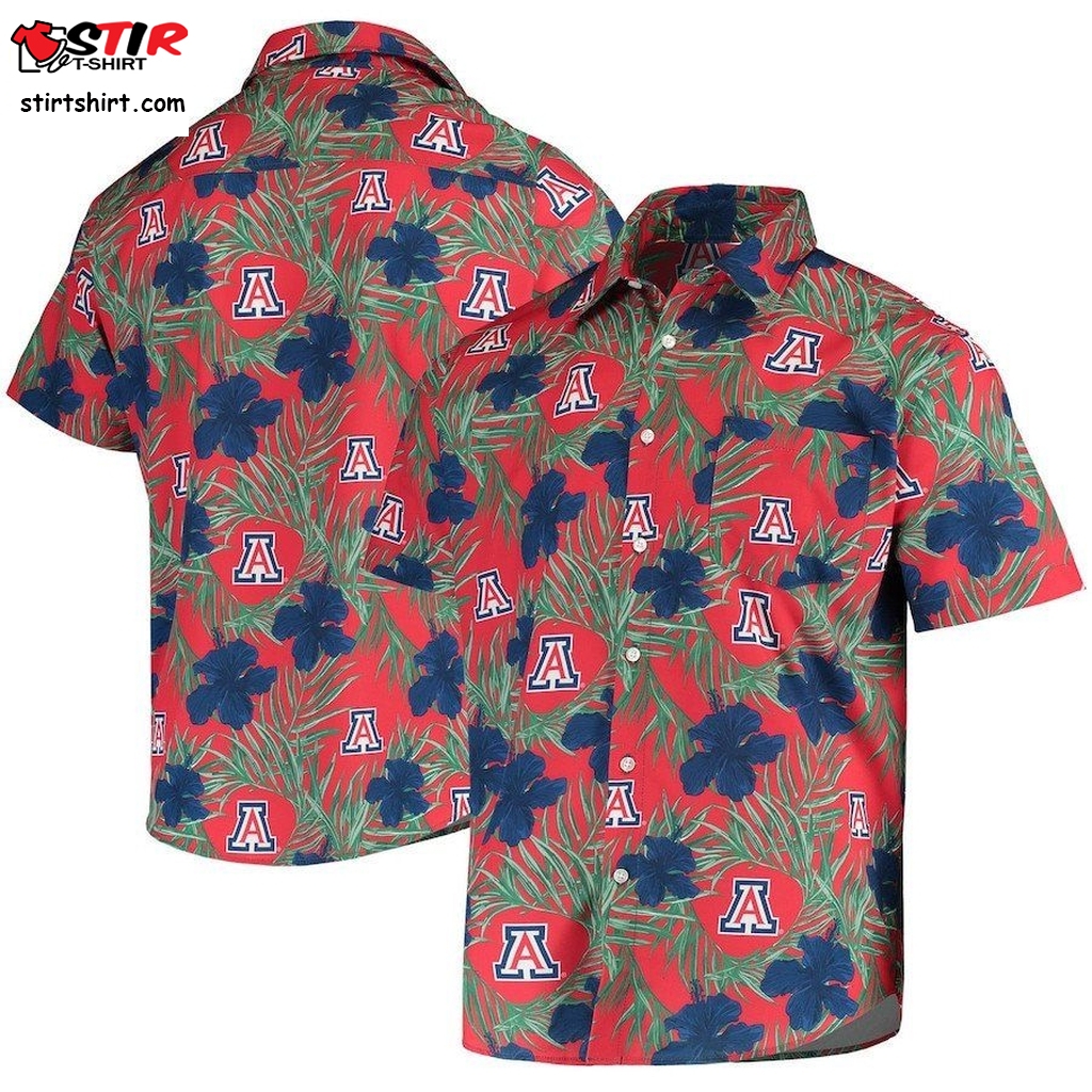 Arizona Wildcats NCAA Flower Button Up Hawaiian Shirt 3D Shirt