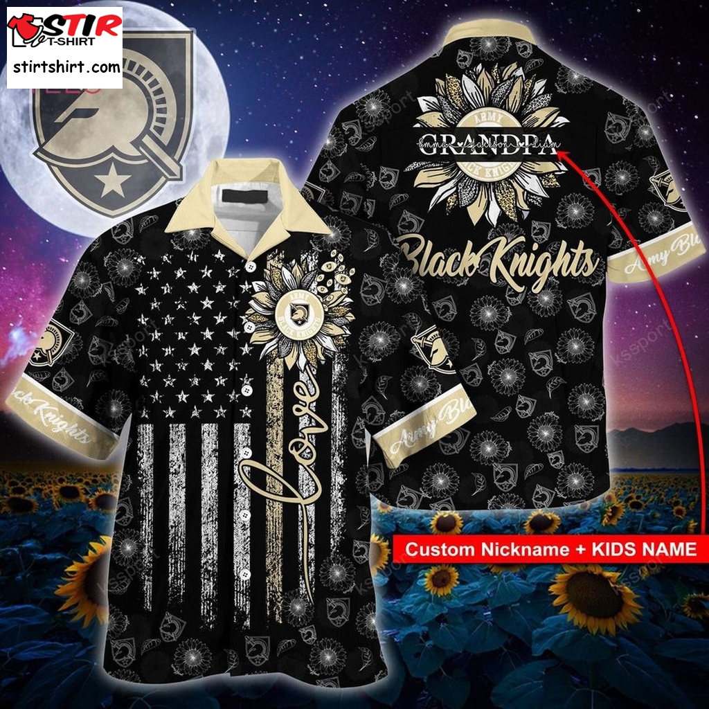 Army Black Knights Hawaiian Shirt    Black