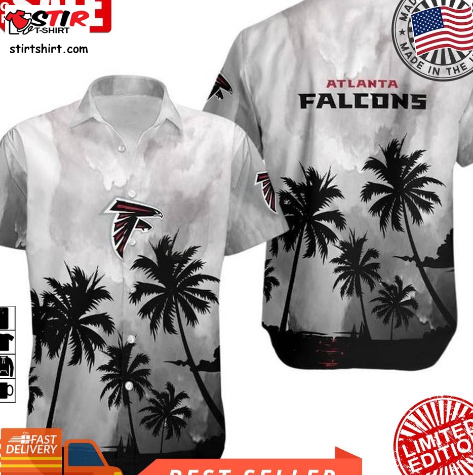 Atlanta Falcons Coconut Trees Nfl Gift For Fan Hawaiian Graphic Print Short Sleeve Hawaiian Shirt H97  Atlanta Falcons 