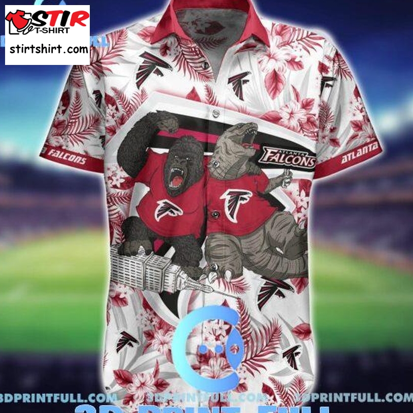 Atlanta Falcons Hawaiian Shirt Kingkong Godzilla  Atlanta Falcons 