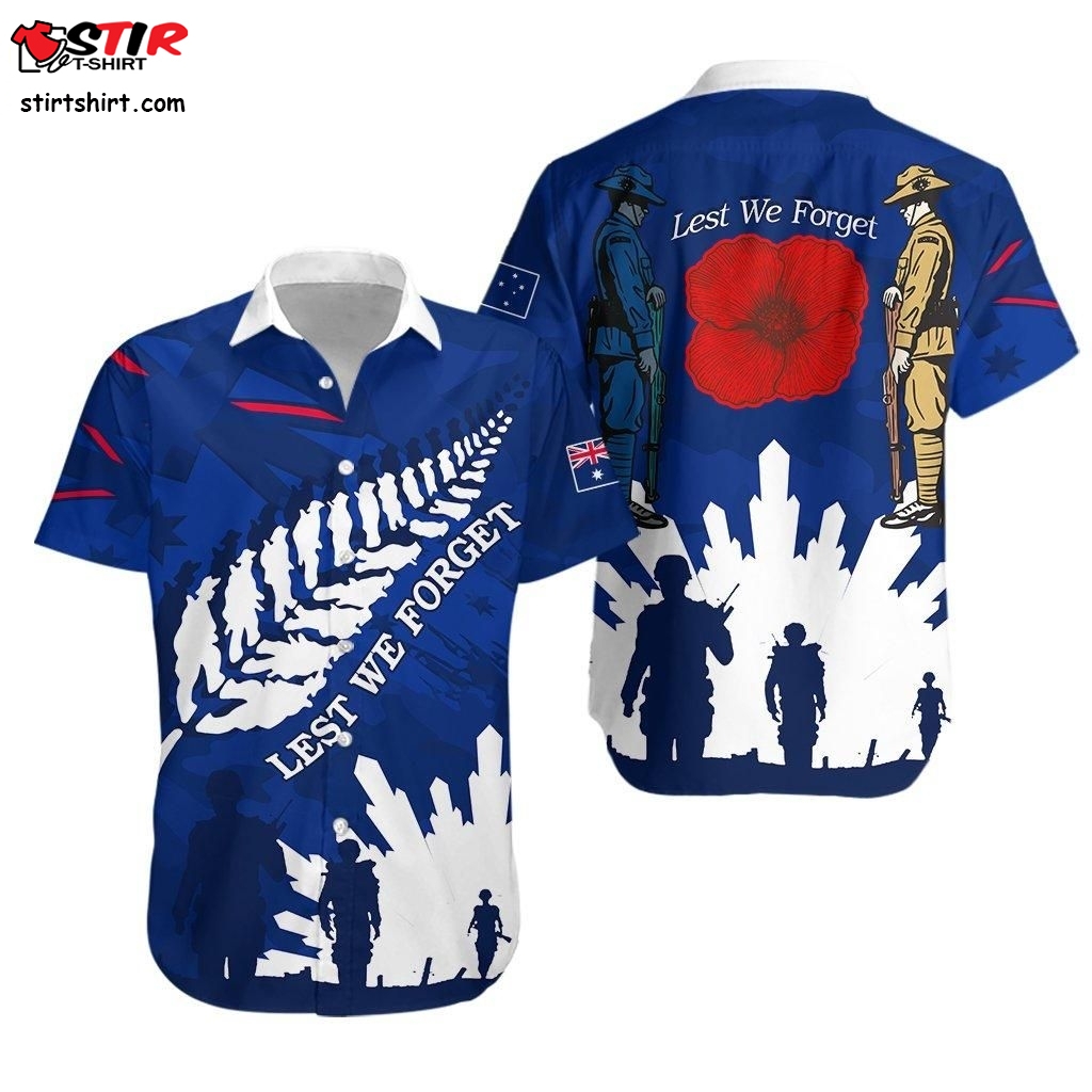Australian  Hawaiian Shirt Camouflage Mix Fern New Zealand   Suits