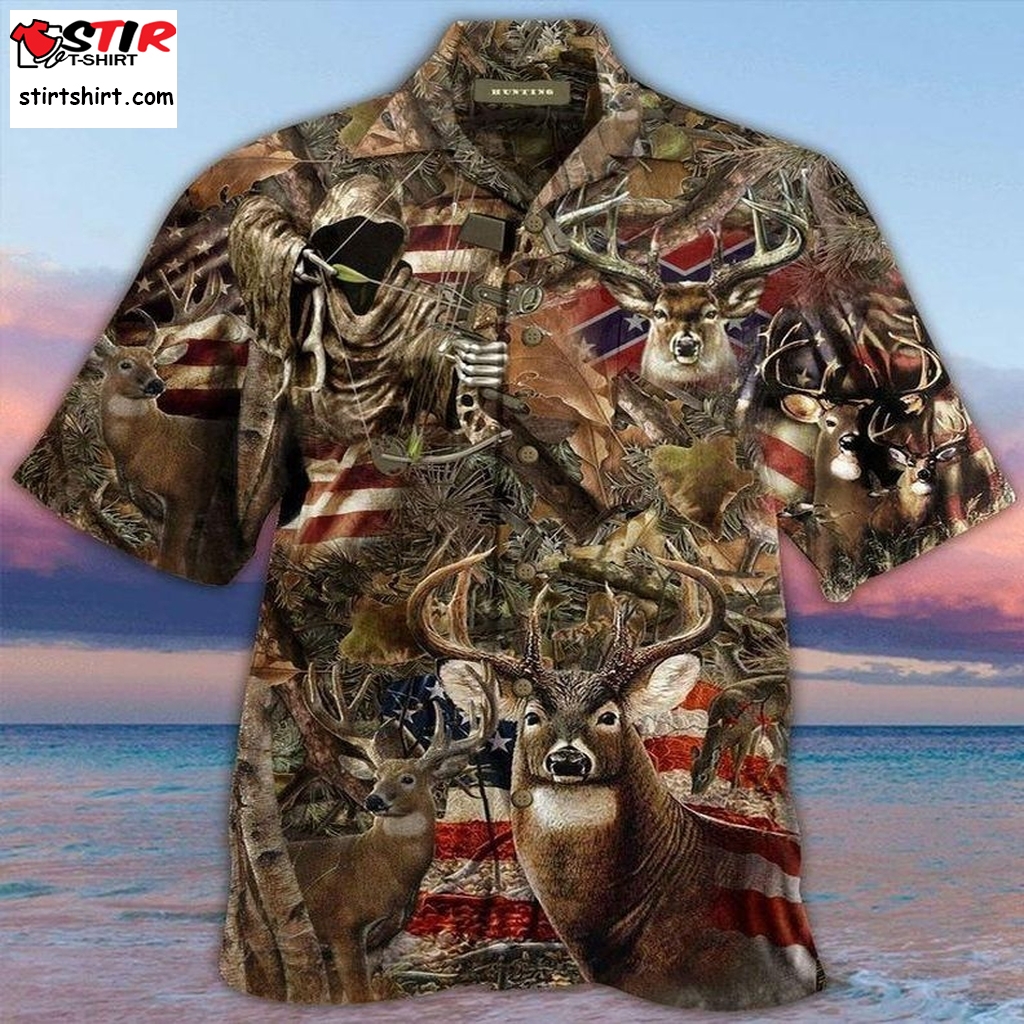 Awesome Deer Hunting Hawaiian Shirt Pre12012, Hawaiian Shirt, Beach Shorts, Gun Hawaiian Shirts  Gun s