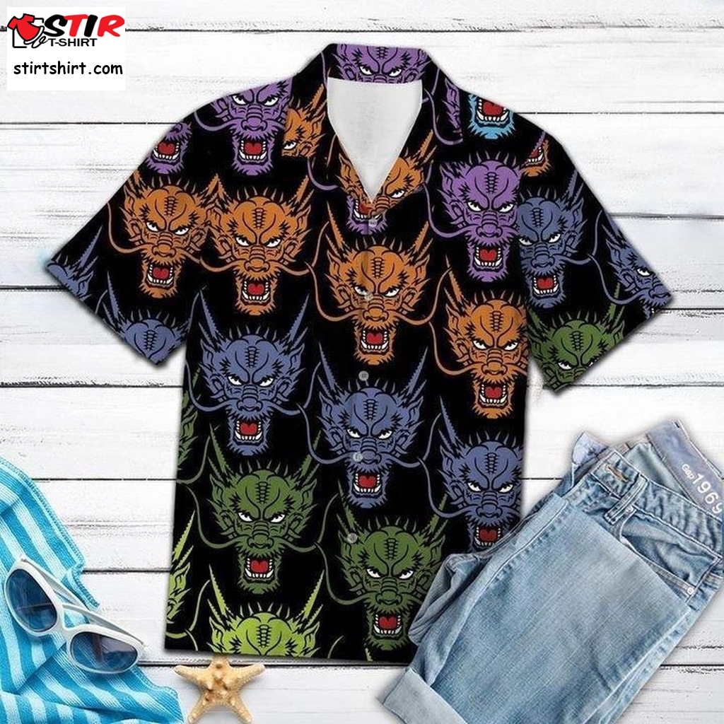 Awesome Dragon Hawaiian Shirt Pre13557, Hawaiian Shirt, Beach Shorts, Gun Hawaiian Shirts  Gun s