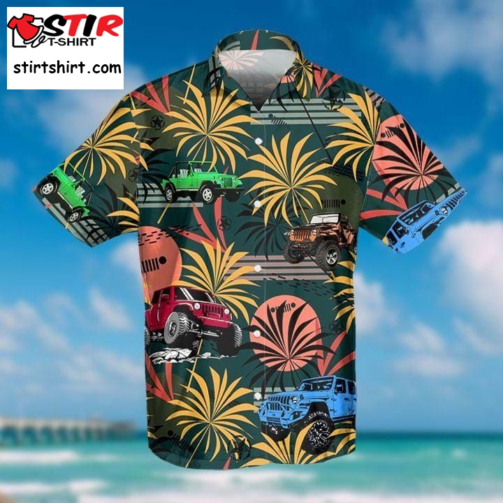 Awesome Jeep Tropical Unisex Hawaiian Aloha Shirts