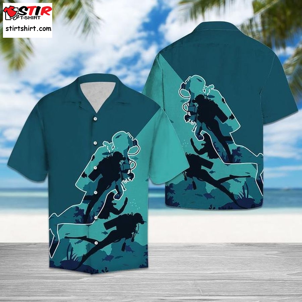 Awesome Scuba Diving Hawaiian Shirt Pre10589, Hawaiian Shirt, Womens Hawaiian Shirts  Womens s