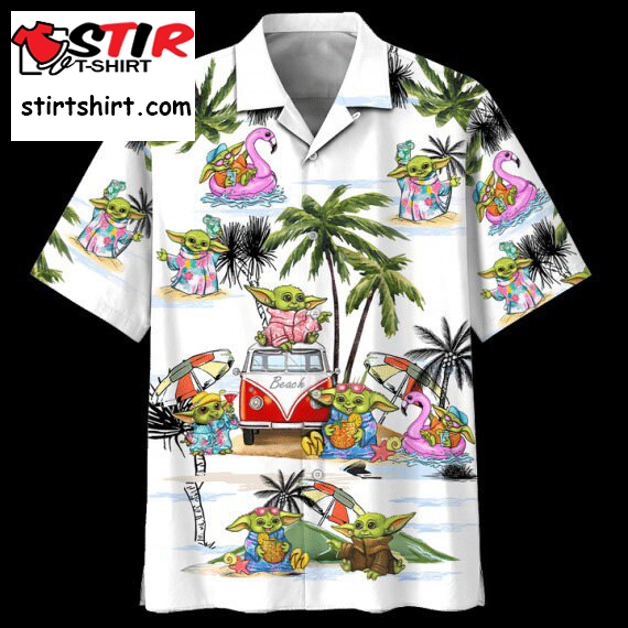 Baby Yoda Hawaii Shirt, Baby Yoda Beach Shirt, Hawaiian Shirt Men, Button Up Shirt, Baby Yoda Aloha Shirt, Gifts For Him, Vacation Shirt 6